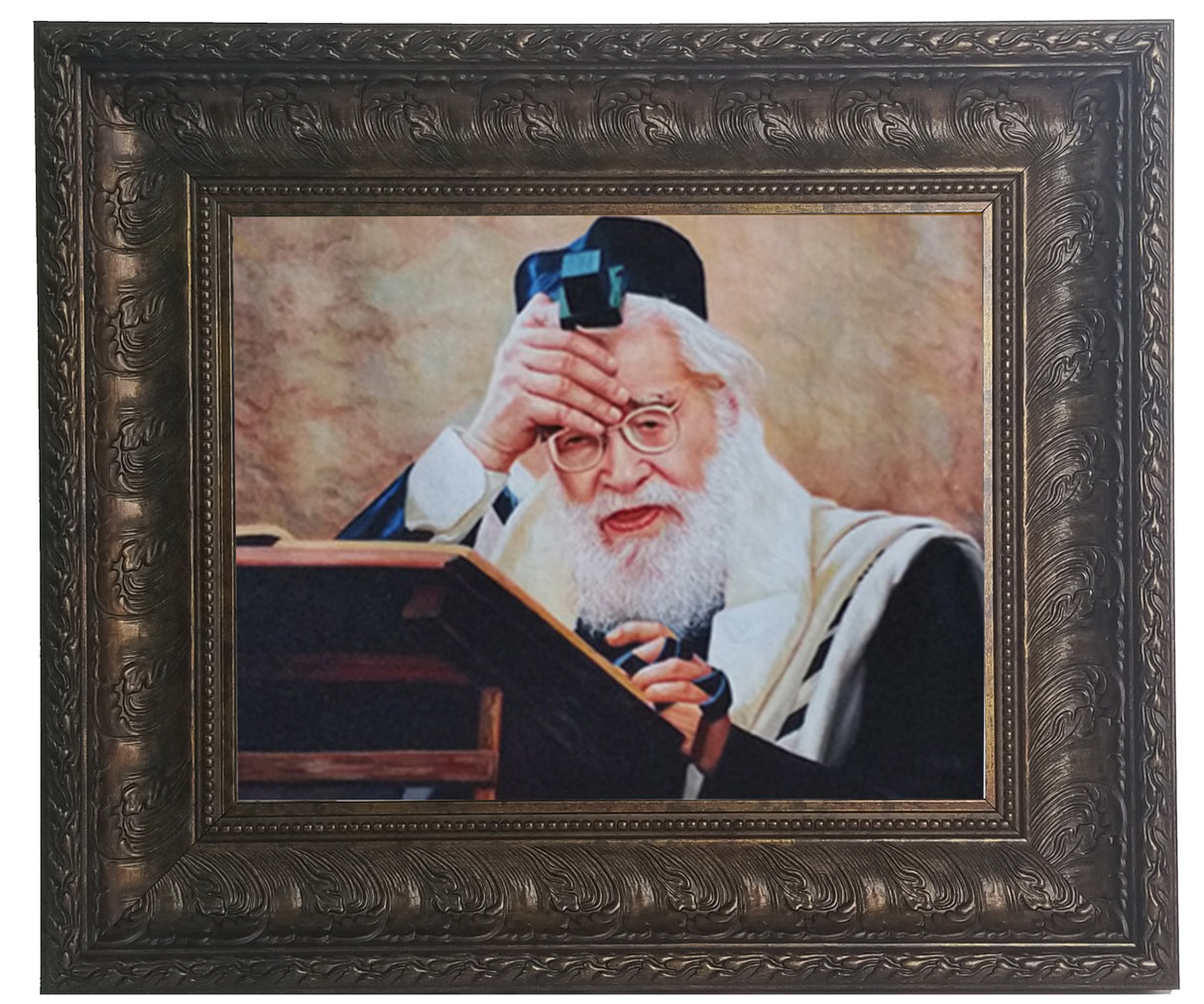 Rav Shach with Tefillin picture- painting, size: 11*14 - LEHADAR