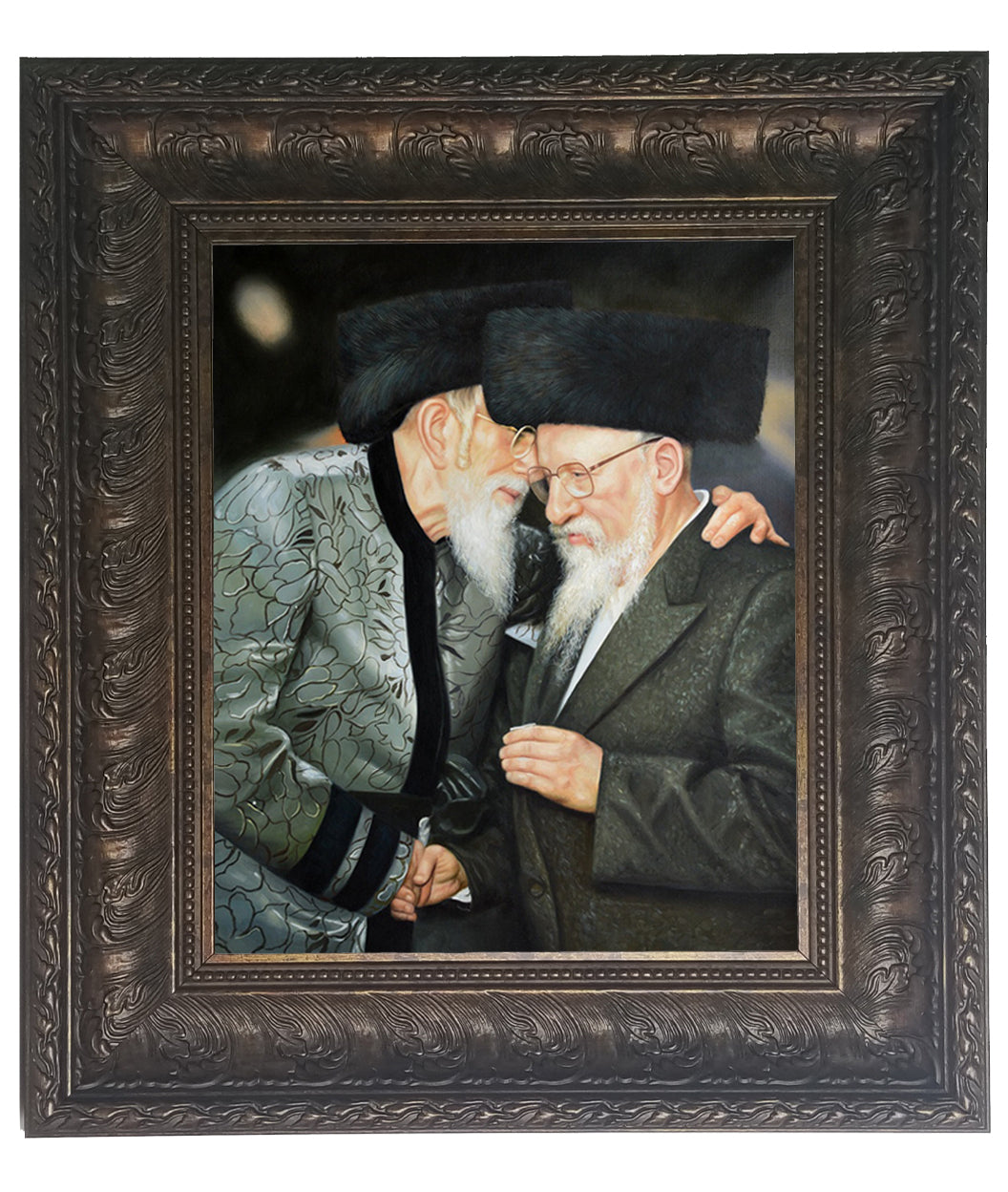 Bobov Rebbes Father & Son Gedolim picture, size: 16*20 - LEHADAR
