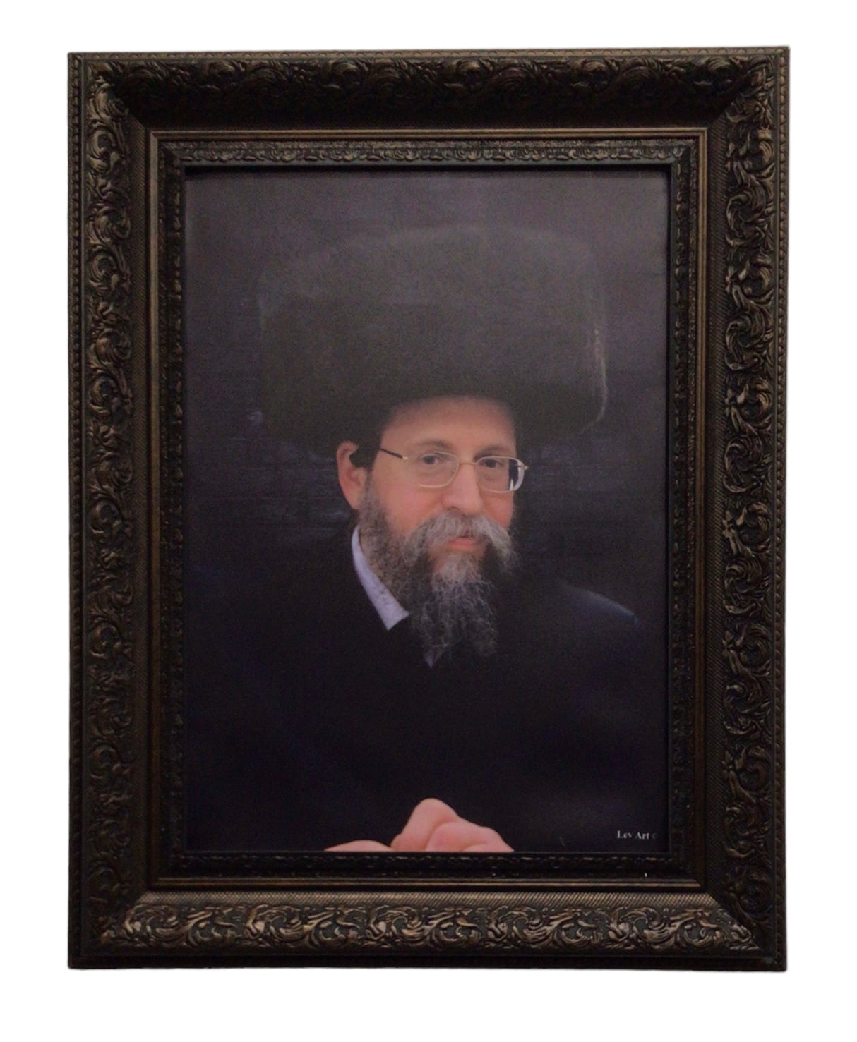 Framed Canvas of the Boyaner Rebbe, size:17*21 - LEHADAR