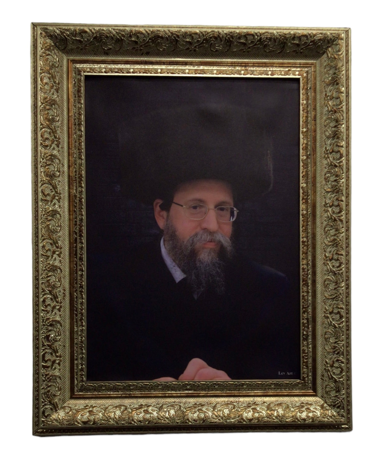Framed Canvas of the Boyaner Rebbe, size:17*21 - LEHADAR