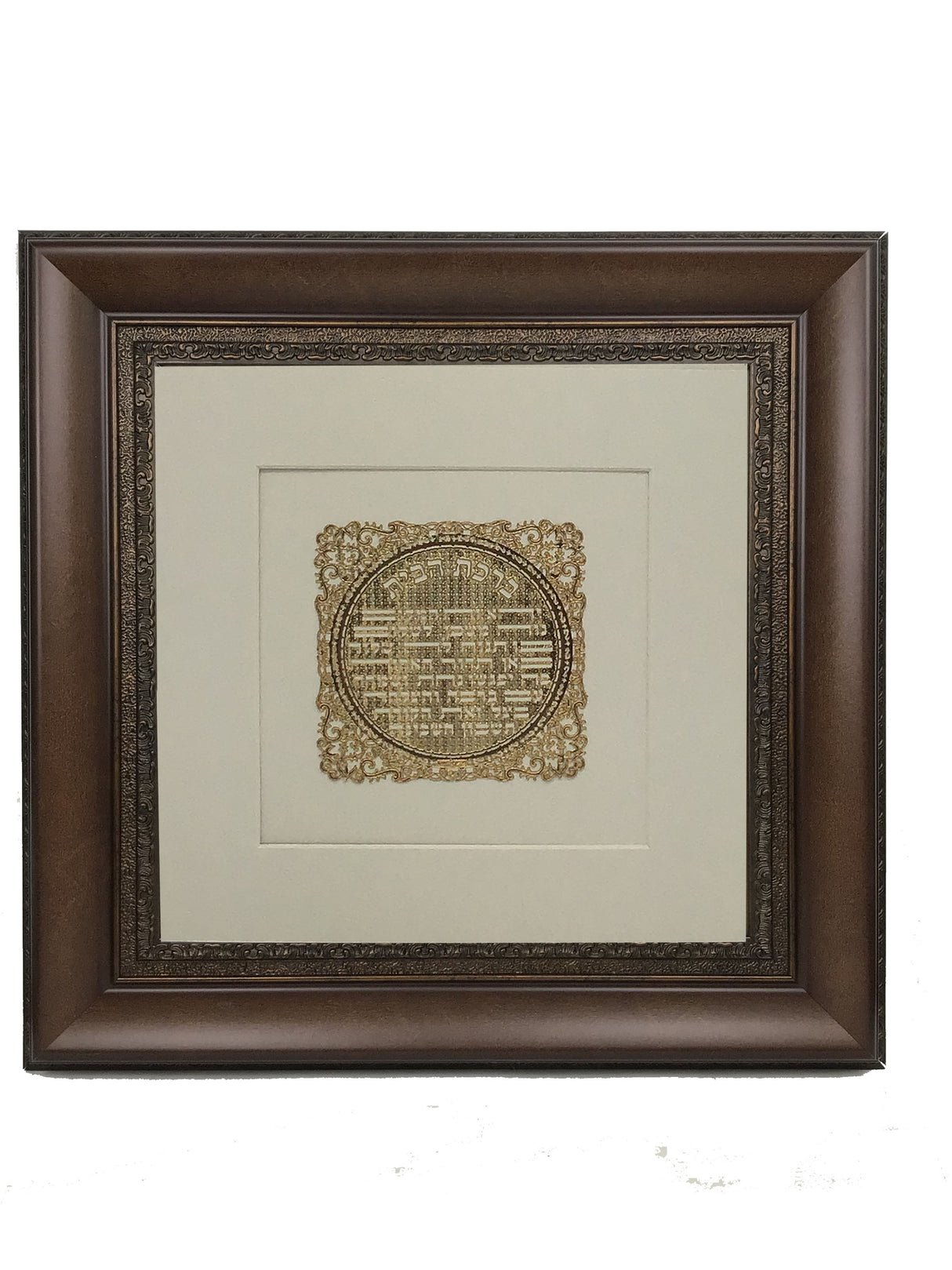 Birkat Habayit Gold Art #6 Frame #35 Size 22X22 White Background - LEHADAR