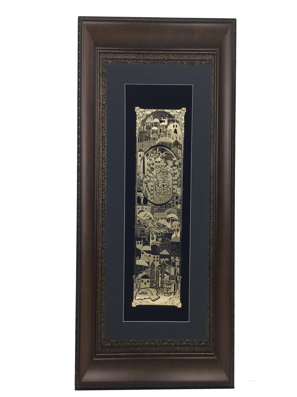 Im Eshkachech Gold Art #54 Frame #35 Size 18x32 Black Background - LEHADAR