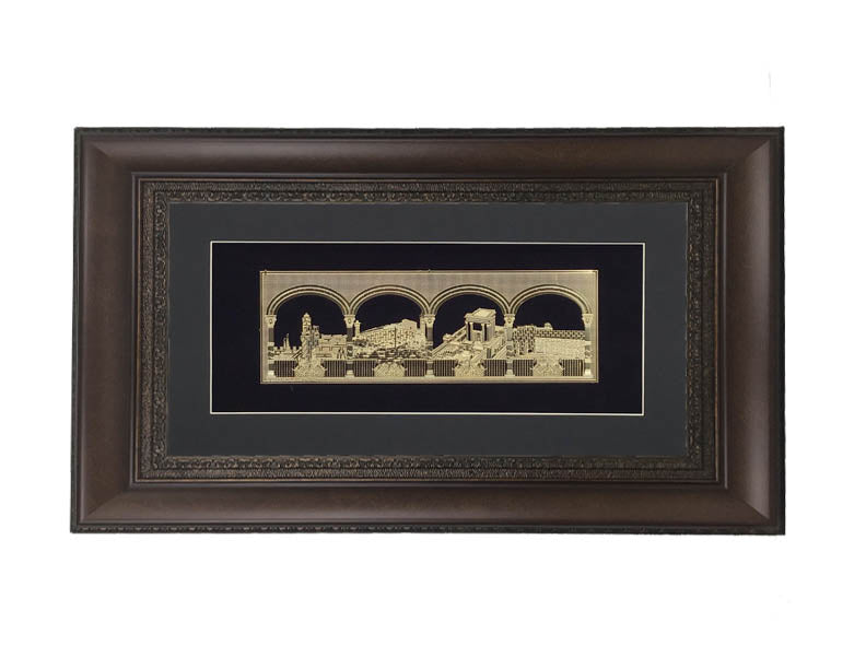 Mekomot Hakedoshim #92 Size 18x32 Frame #35 Black Background - LEHADAR