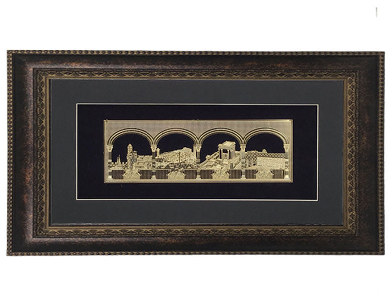 Mekomot Hakedoshim #92 Size 25X15 Frame #34 Black Background - LEHADAR