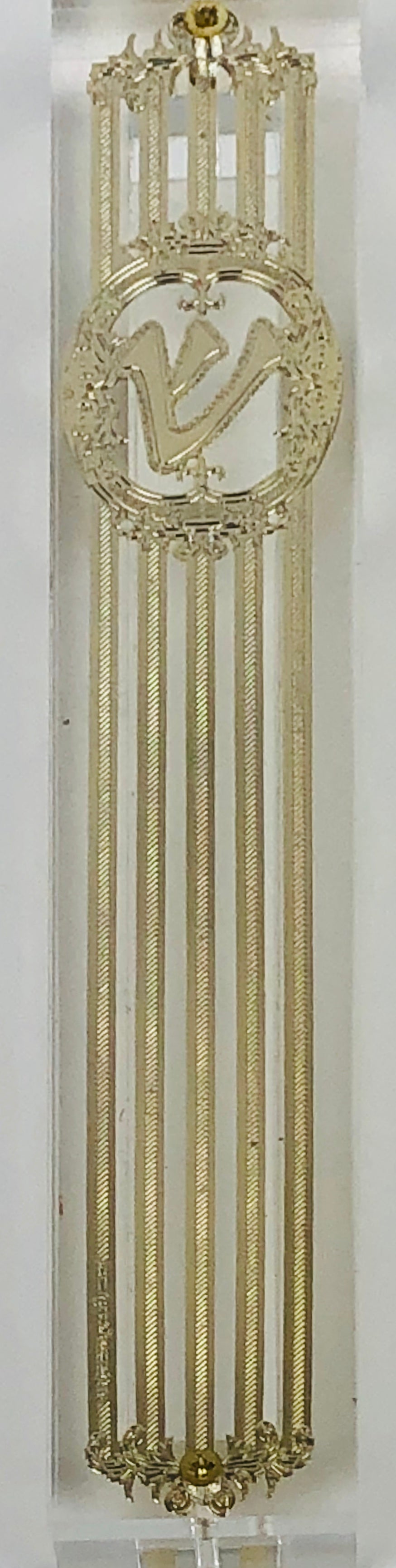 Mezuzah Case 24K Gold Plated- 15 cm scroll Design #5 - LEHADAR