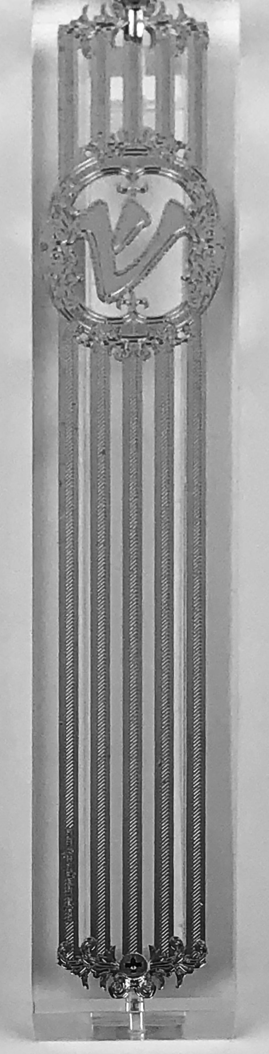 Mezuzah Case Silver Plated- 15 cm scroll Design #5 - LEHADAR