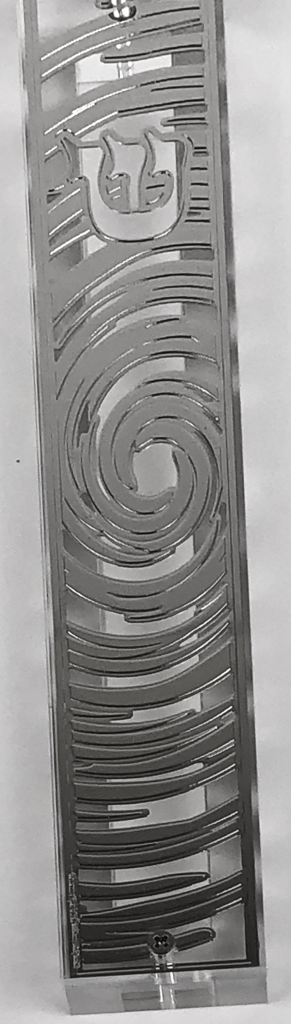 Mezuzah Case Silver Plated- 15 cm scroll Design #7 - LEHADAR