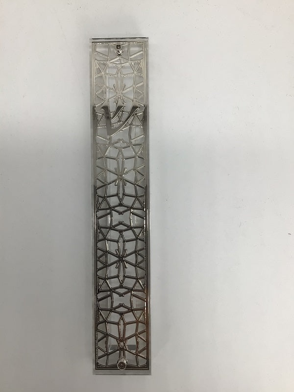 Silver Plated Mezuzah Case- 15 cm scroll Design #11 - LEHADAR