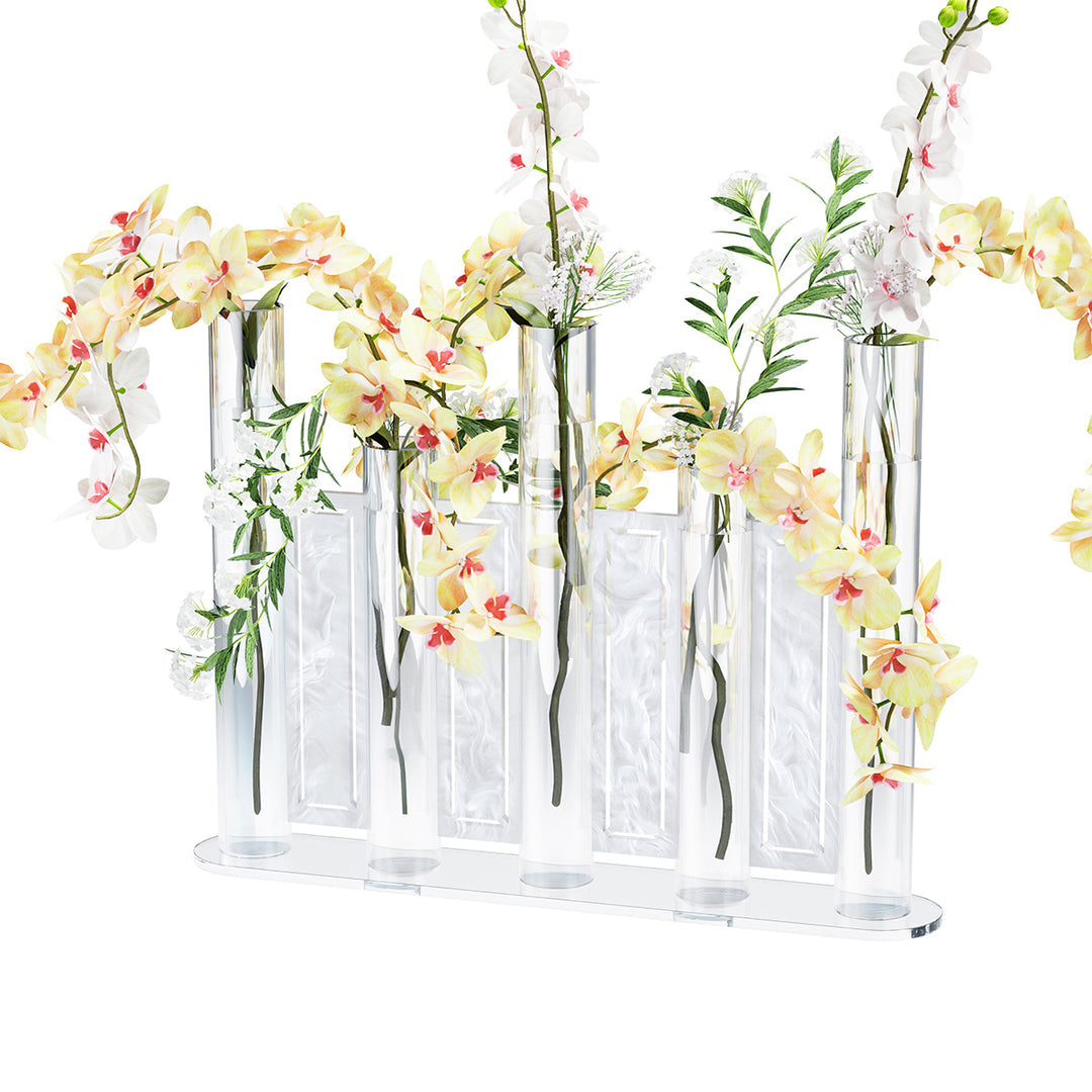 Laser Cut Tube Vase - White Pearl - LEHADAR