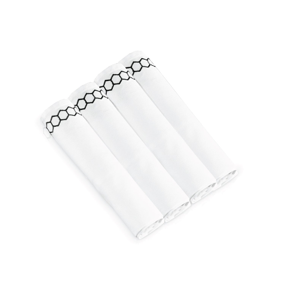 Honeycomb Cloth Napkins- Black- Set of 4 - LEHADAR