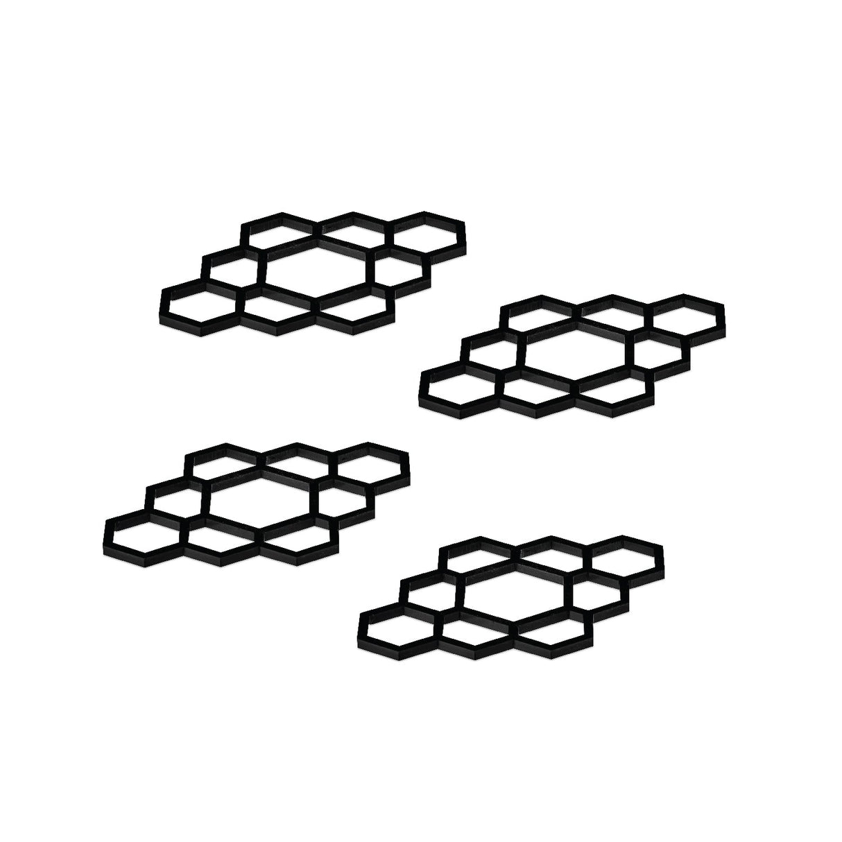 Honeycomb Napkin Rings-Black Lucite- Set of 4 - LEHADAR