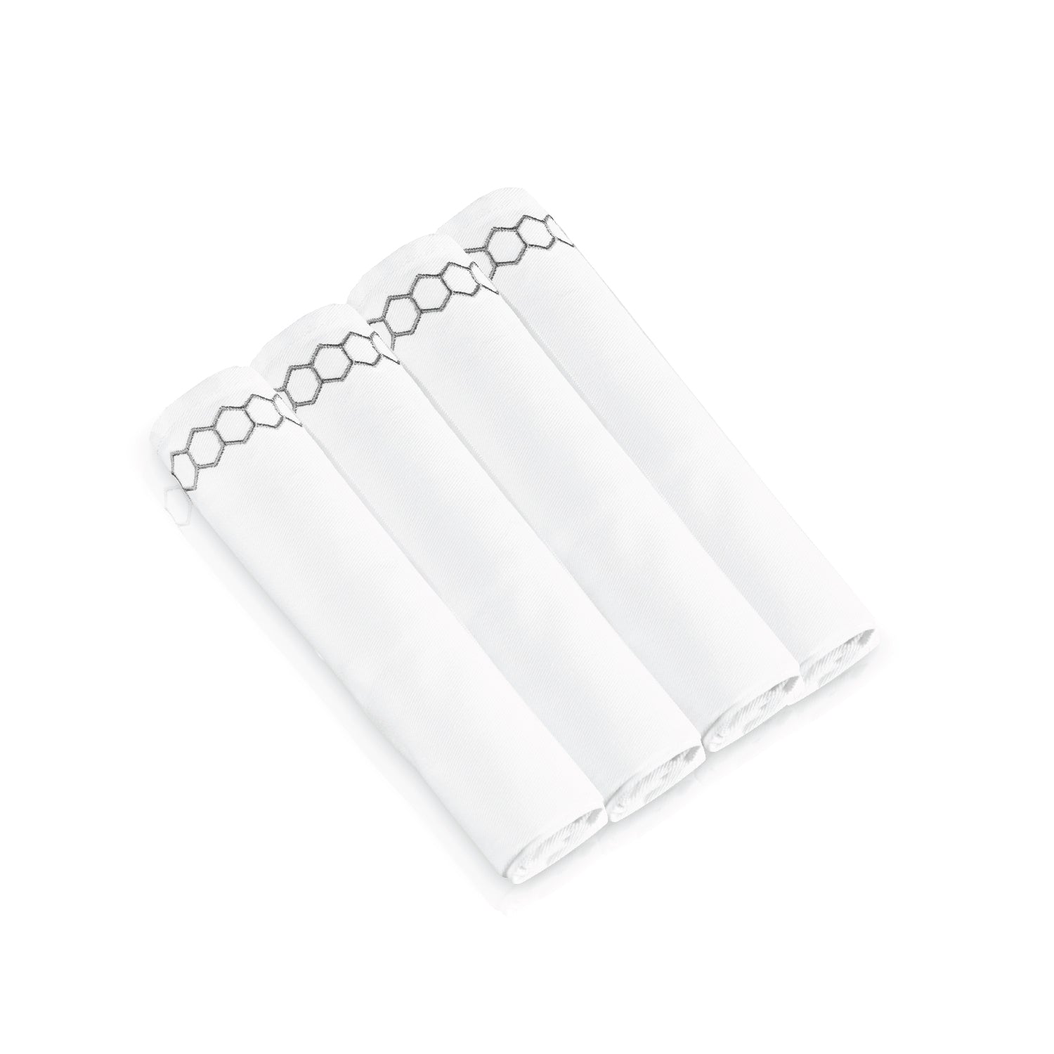 Honeycomb Cloth Napkins- Silver- Set of 4 - LEHADAR
