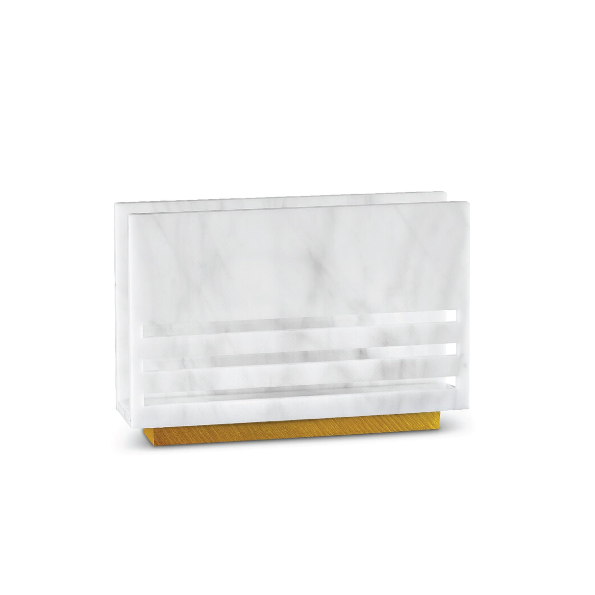 Triple Line Napkin Holder- White Marble Lucite - LEHADAR
