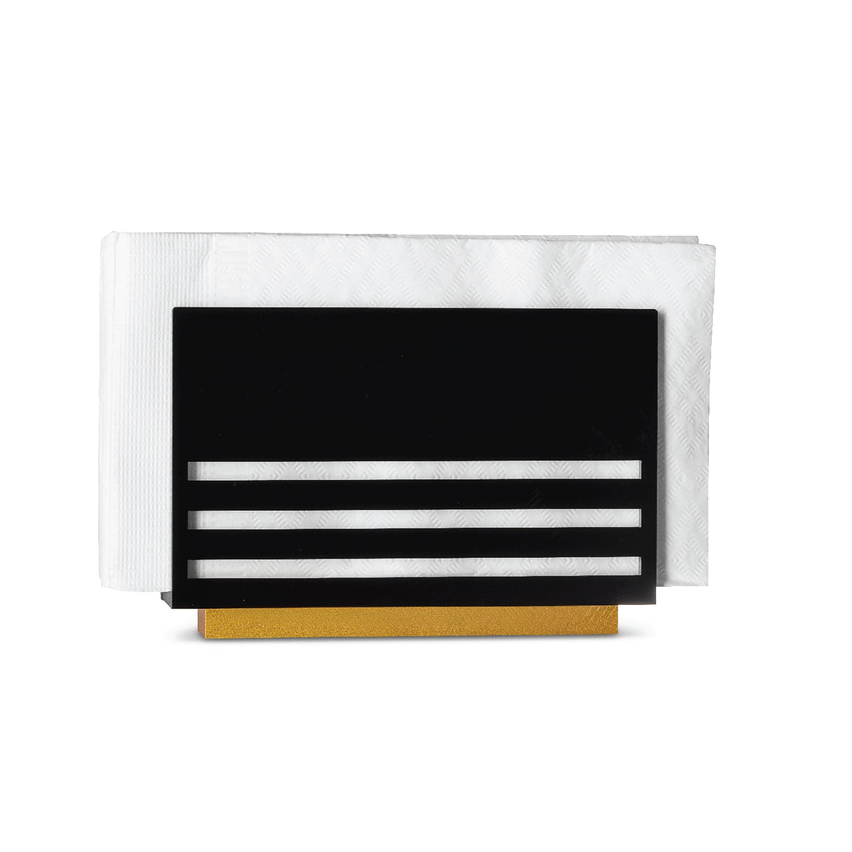 Triple Line Napkin Holder- Black Lucite - LEHADAR