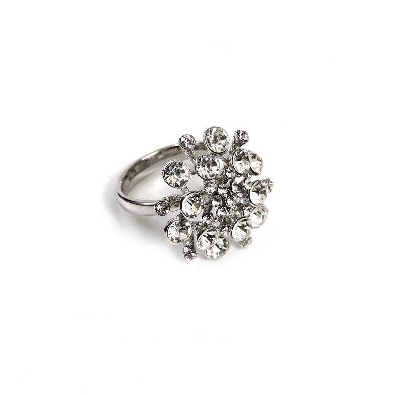 Set of 6 Napkin rings Nickel bouquet - LEHADAR