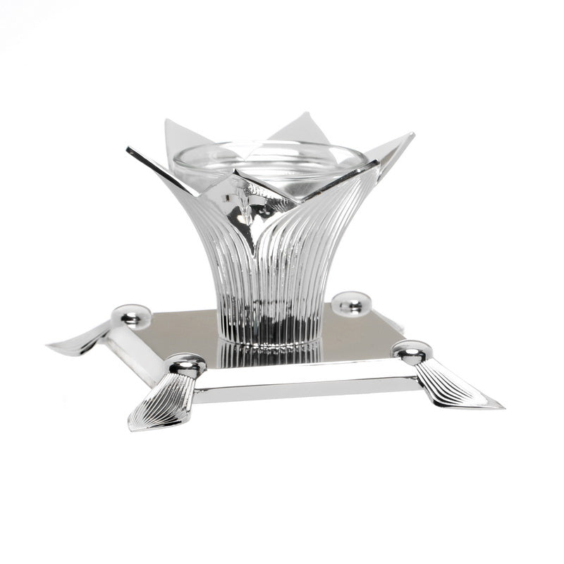 Light Salt Holder - Silver Plated Lily Design - LEHADAR