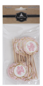 18 Pink Round "Its a Girl" Toothpicks for Cake Decarotion - LEHADAR