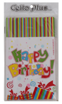 25 Happy Birthday Cellophane Bags - 6"x10" - LEHADAR