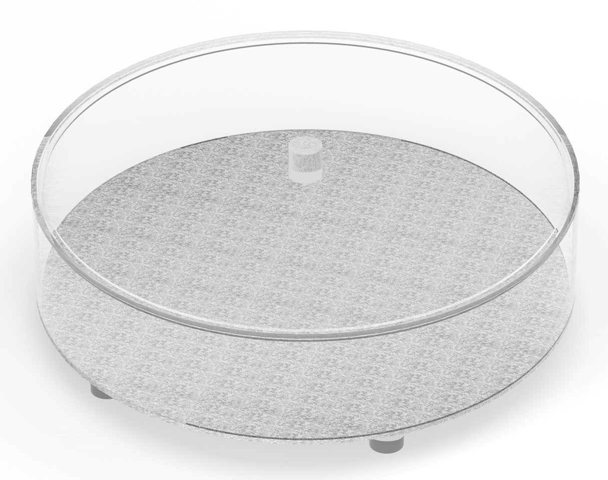 Acrylic Matzoh Box Silver Textured Design - LEHADAR