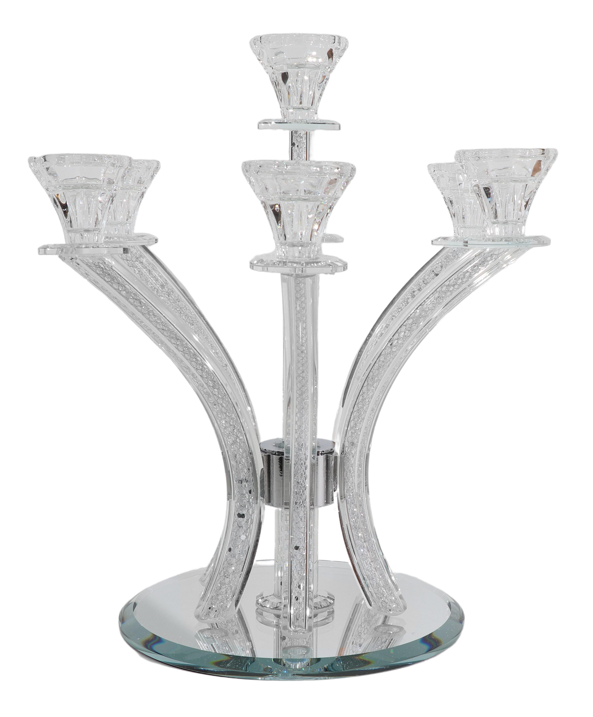 Crystal Candelabra Silver Filling - 7 Branch - LEHADAR
