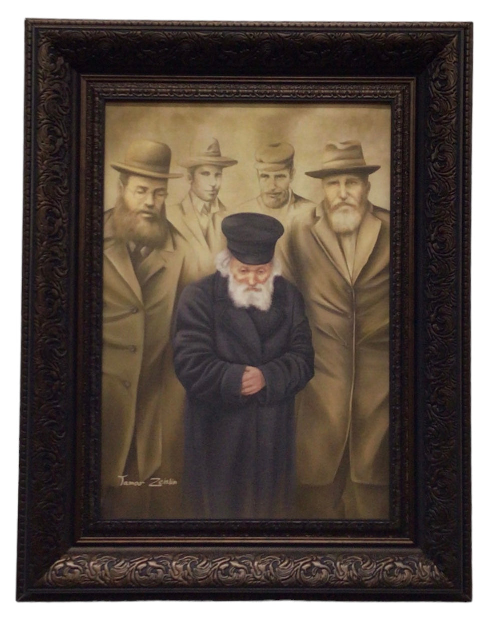 Painting of the Chofetz Chaim, Size 14x20, Brown Frame - LEHADAR