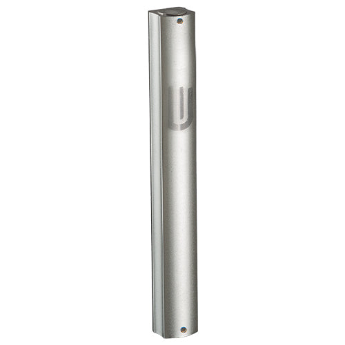Aluminum Mezuzah - Dotted Silver, "shin" - LEHADAR