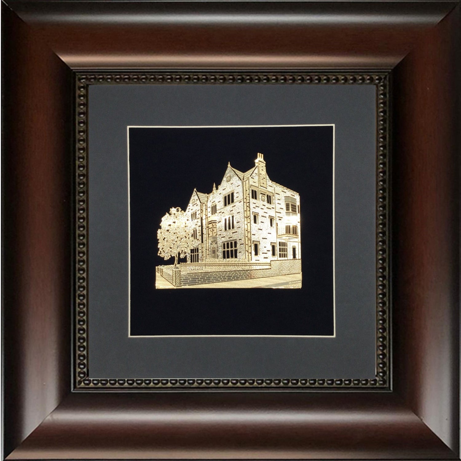 Chabad Gold Art #770 Frame #31 Size 16x16 Black Background - LEHADAR