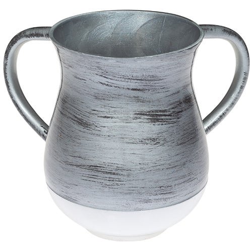 Aluminum Washing Cup Grey with White 5" - LEHADAR