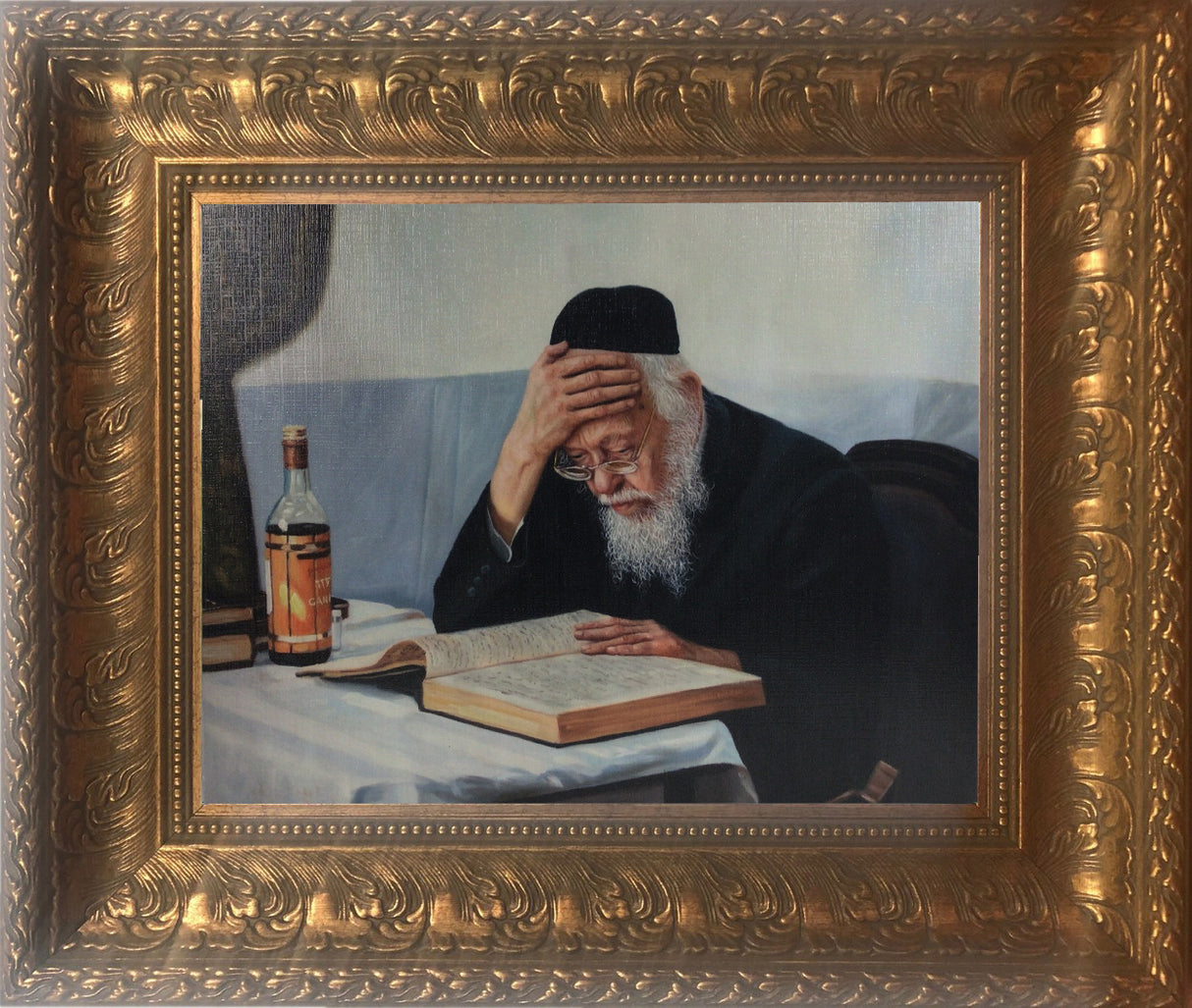 Rav Elyashiv Framed Picture-Painting, size: 11*14 - LEHADAR