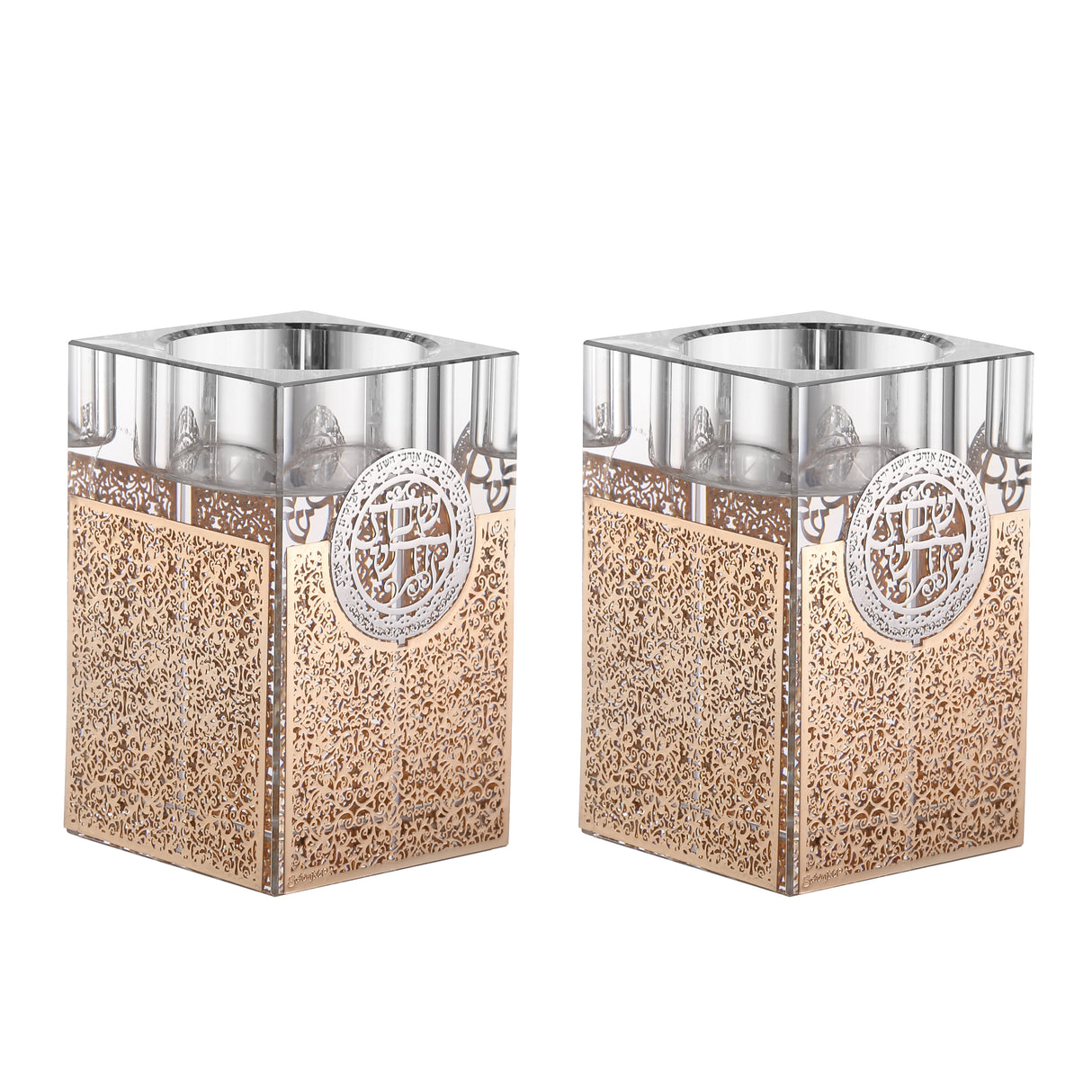 Set of Crystal Tea Light Holder with 4 Sides - LEHADAR