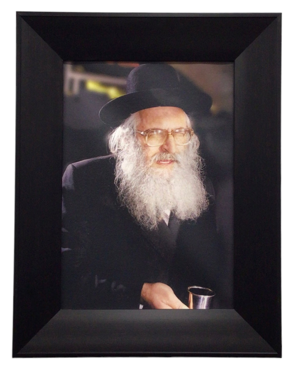 Painting of Harav Pincus, Size 14x20, Modern Brown Frame - LEHADAR