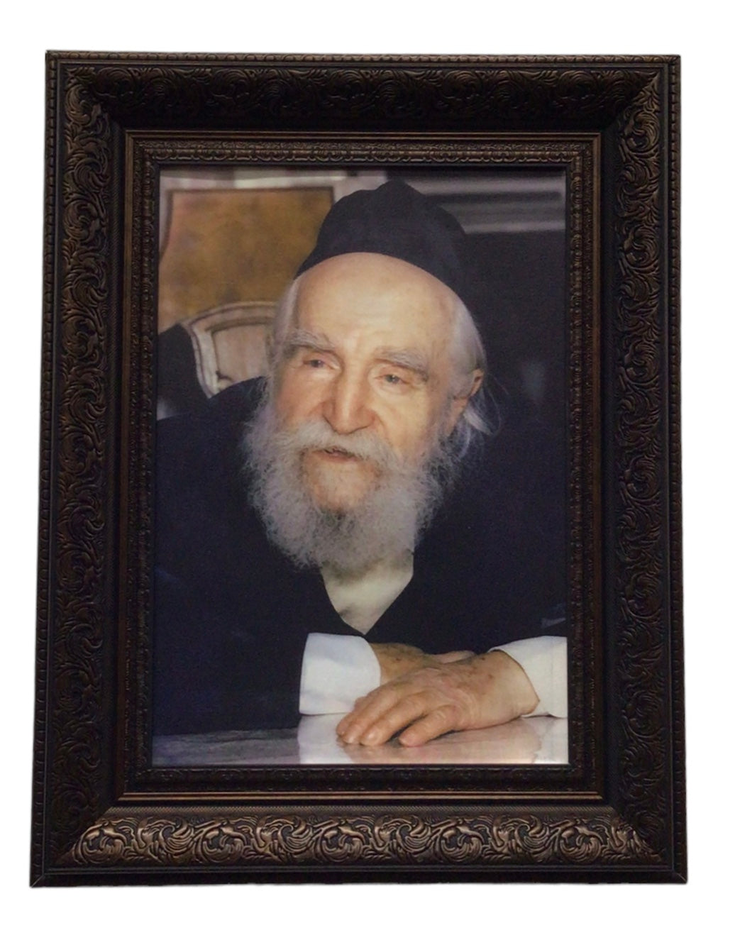 Painting of R' Moshe Feinstein, Size 14x20, Brown Frame - LEHADAR