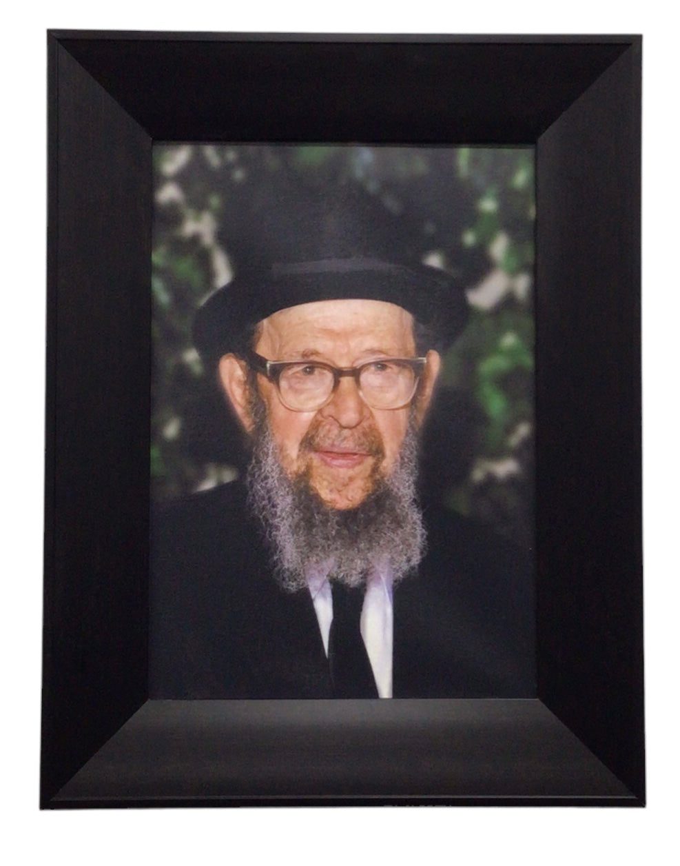 Painting of R' Avigdor Miller, Size 14x20, Modern Brown Frame - LEHADAR