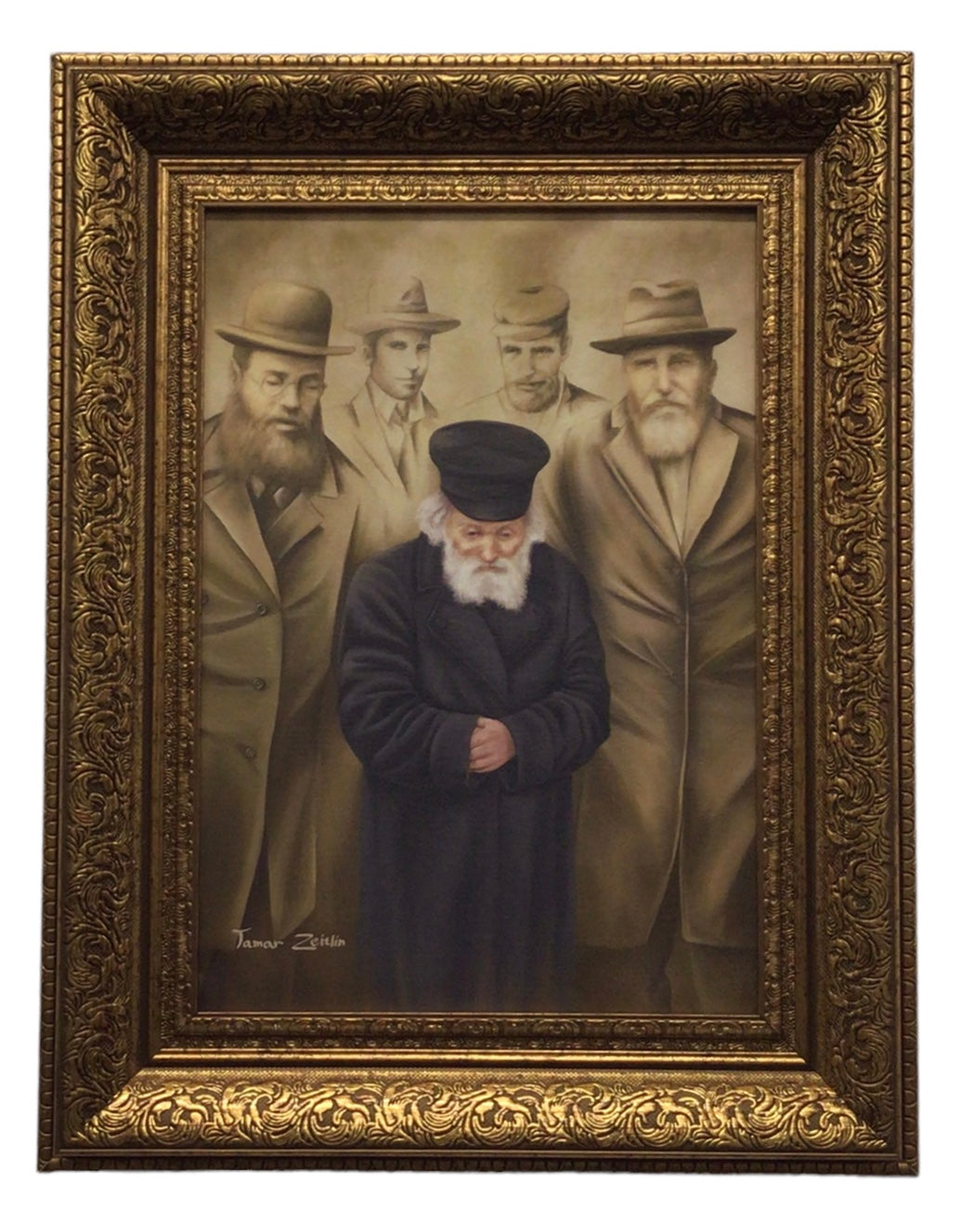 Painting of the Chofetz Chaim, Size 14x20, Gold Frame - LEHADAR