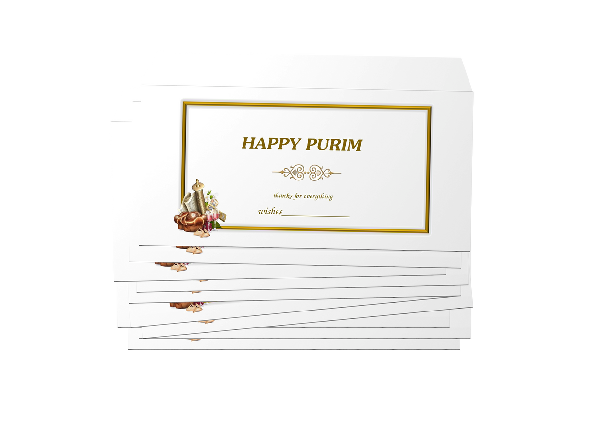 Purim Tip Envelope 10 Pack English - LEHADAR