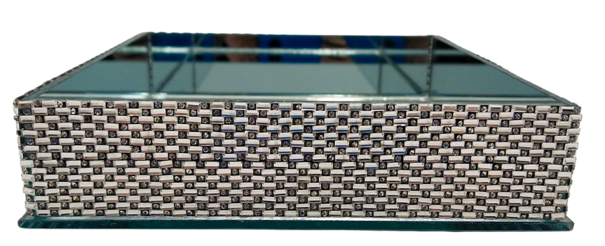 Lace Mirror Napkin Holder Open 7.5" - LEHADAR