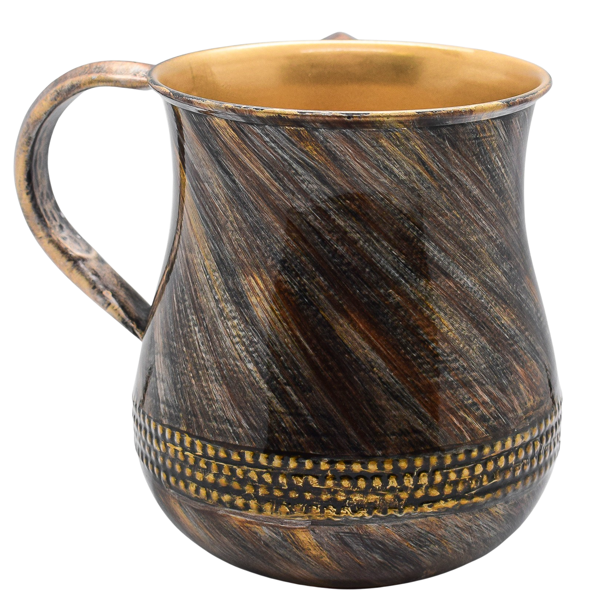 Powder Coated Washing Cup Brown Gold Texture - LEHADAR