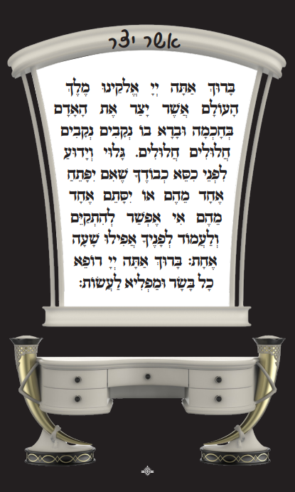 Asher yatzar Laminated Vanity Style 8.5 x 11 - LEHADAR