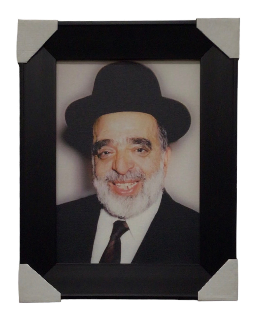 Painting of Chacham Bentzion Abba Shaul, Modern Brown Frame - LEHADAR