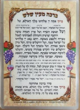 Asher Yatzar & Al Hamichya Double Sided Card Pocket Size 2 3/4 x 4" - LEHADAR