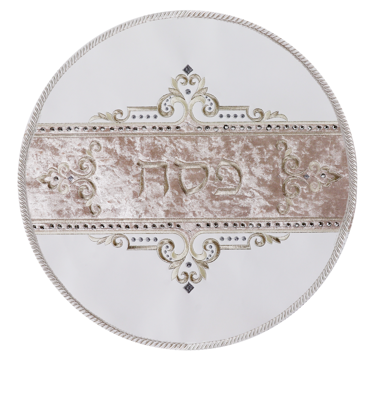 Matzah Cover with crystals Faux Leather 1 pocket hard plastic 13.5" - LEHADAR