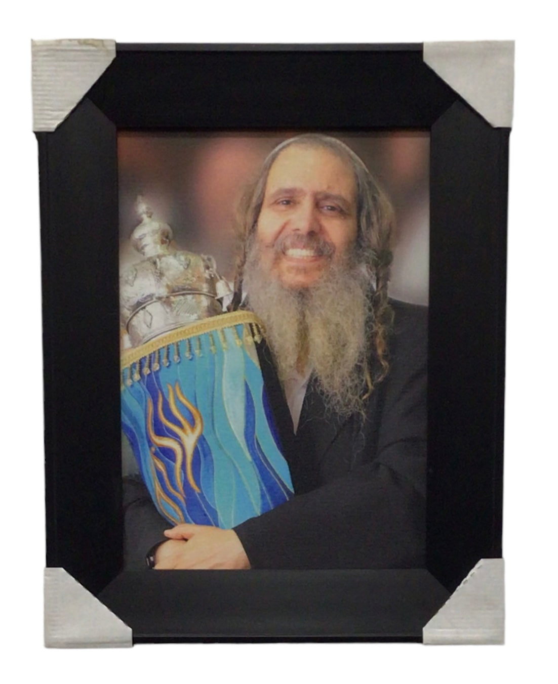 Painting of R' Arush, size 10*14, Modern Brown Frame - LEHADAR