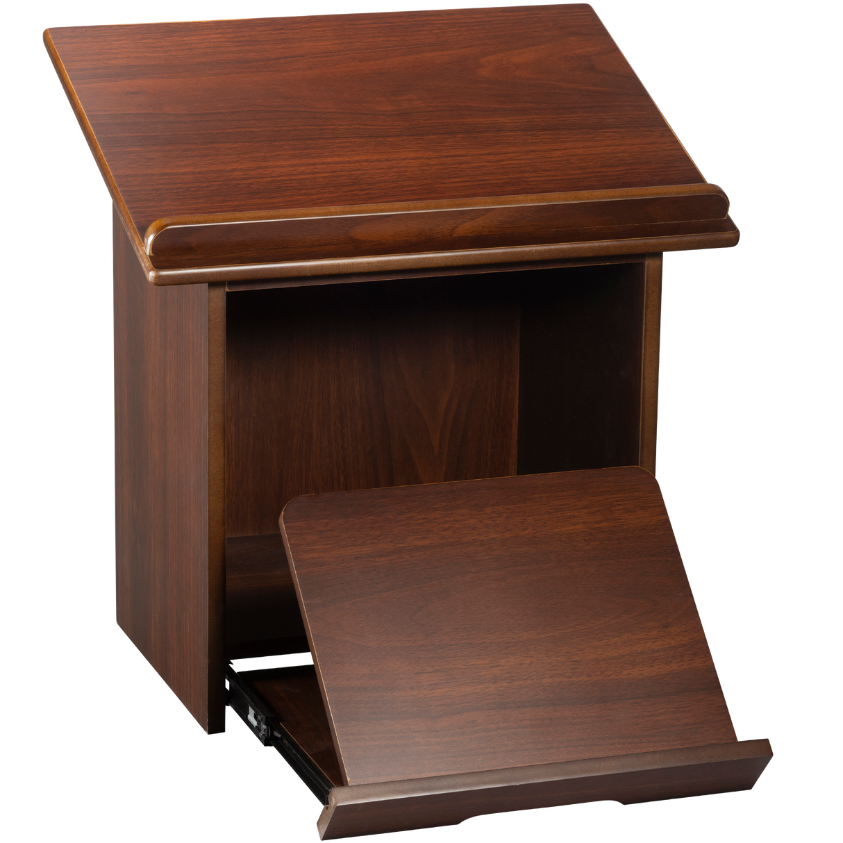 Mahogany Table Top Shtender 11.8 D x 15.75 W x 17" H with bottom Pullout Shtender - LEHADAR