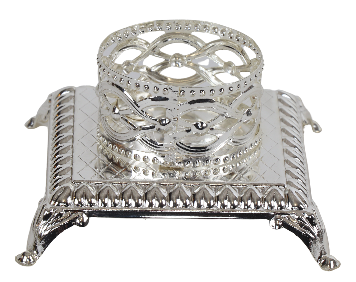 Silver Plated Tealight Candle Holder - Traditional Design - LEHADAR