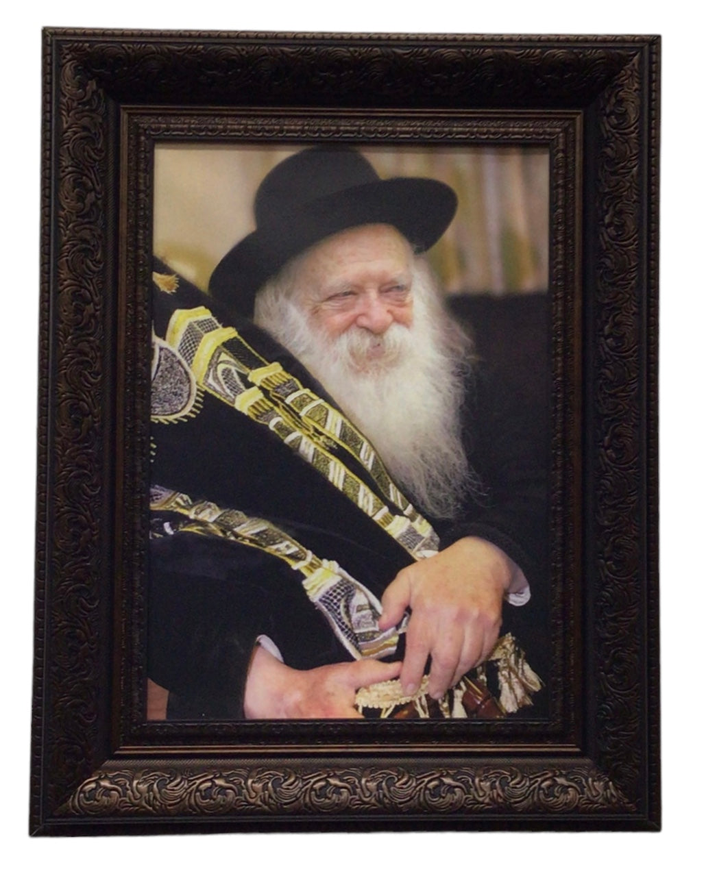 Painting of R' Chaim Kanievsky, Size 14x20, Brown Frame - LEHADAR