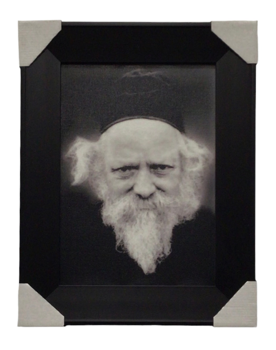 Painting of Rabbi Baruch Ber Leibowitz, Modern Brown Frame - LEHADAR