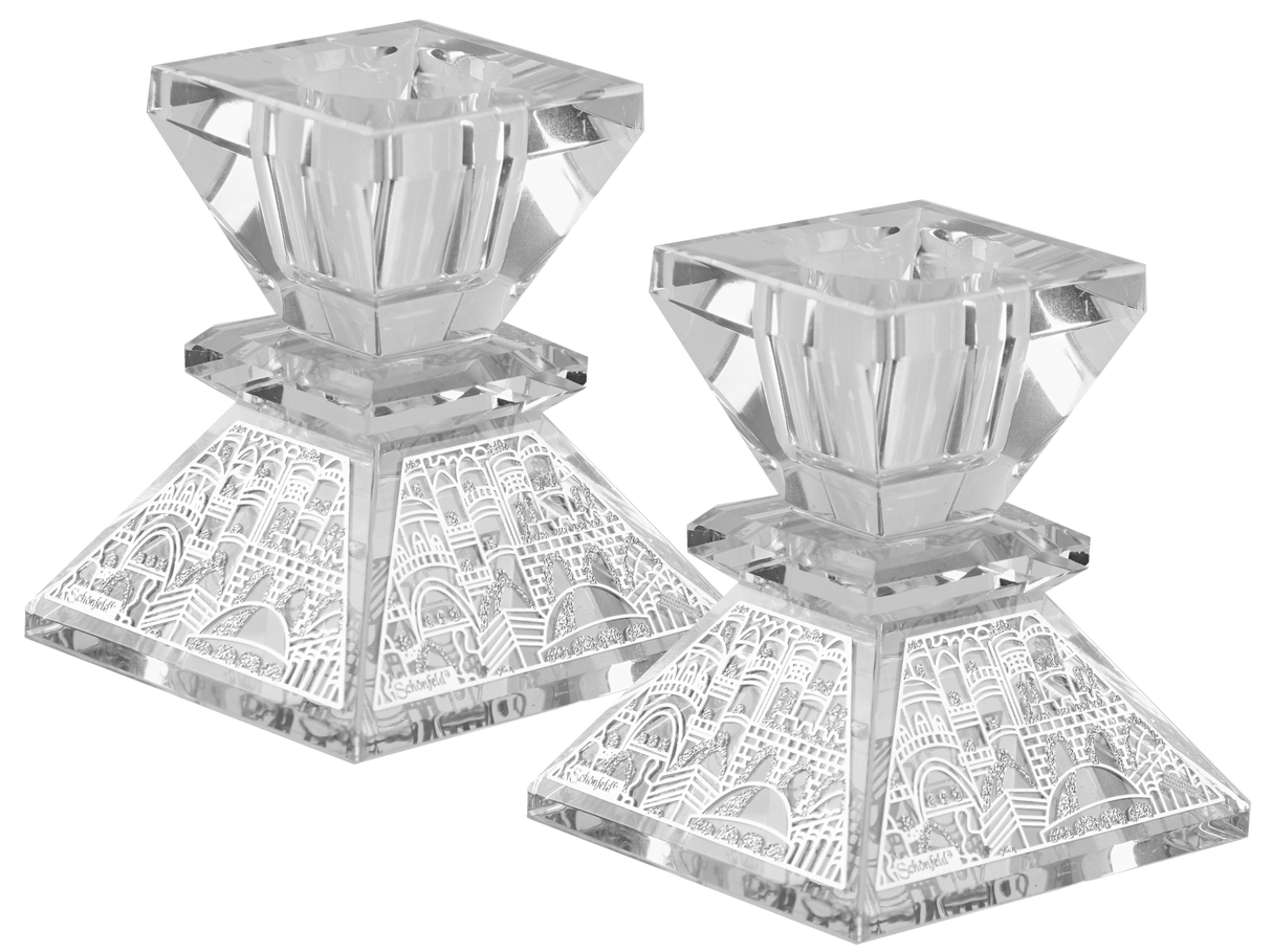 Crystal And Silver Mini Candlestick 2.5"H - LEHADAR