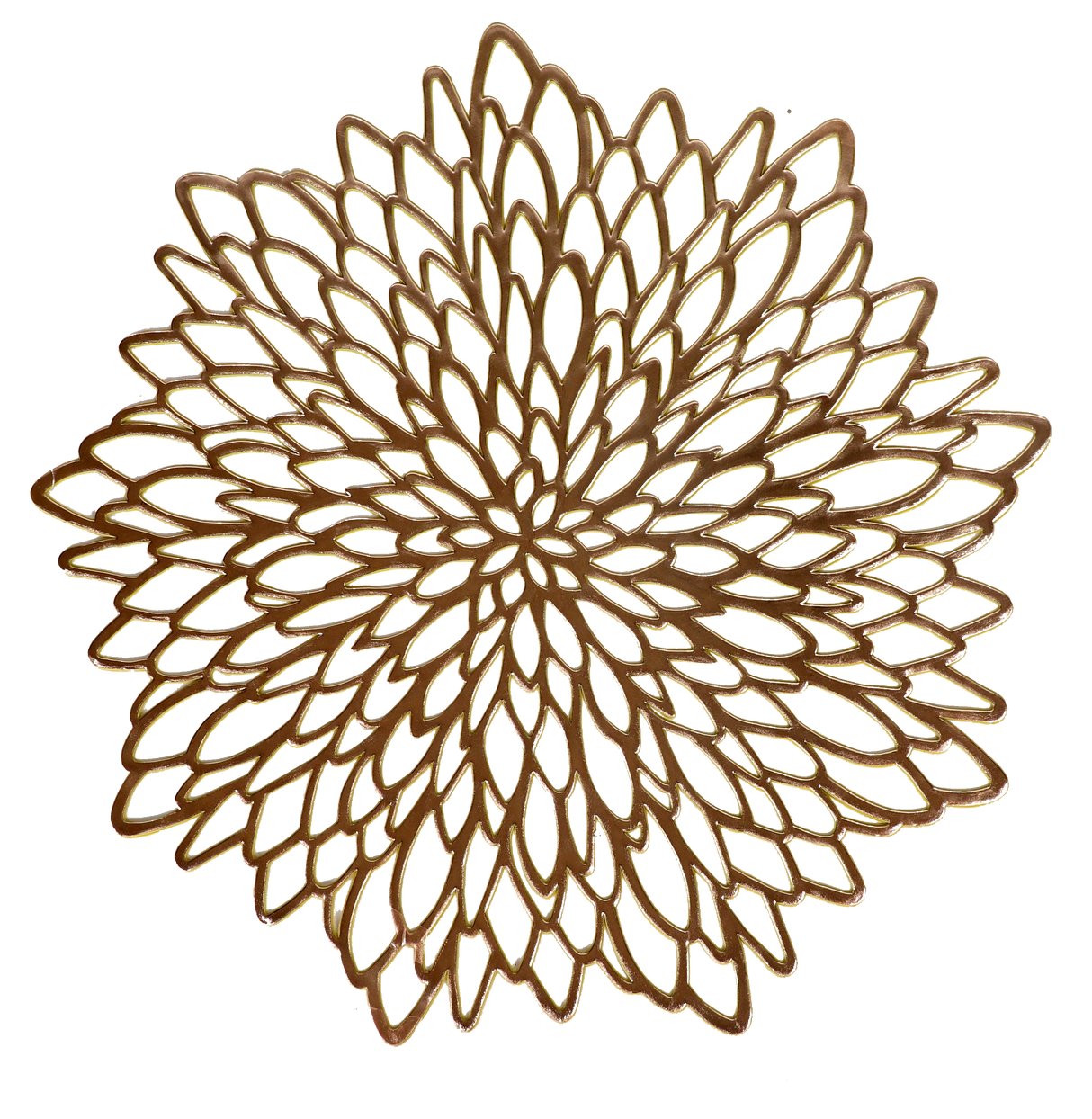 Gold Placemats 15" Leather Look Laser Cut 12pcs - LEHADAR