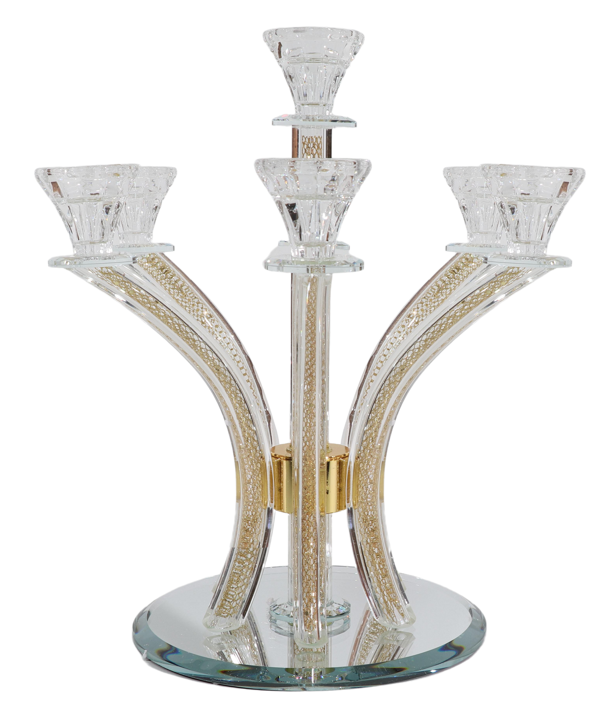 Crystal Candelabra Gold Filling - 7 Branch - LEHADAR