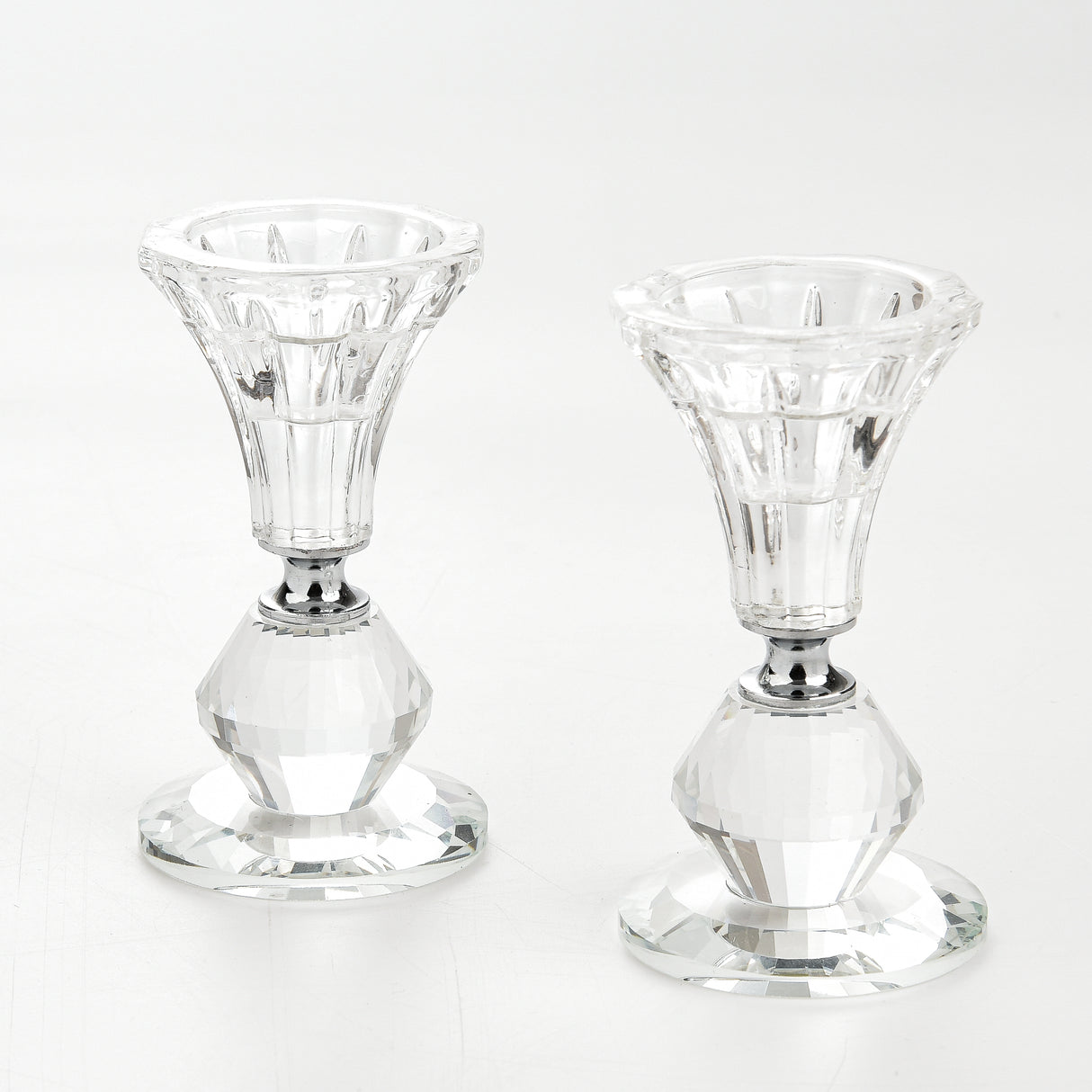 Set of 2 Crystal Candlesticks 4" - LEHADAR